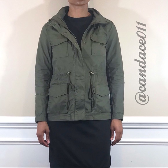 Olive Utility Hoodie Jacket - Picture 3 of 7
